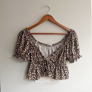 Urban Outfitters Cheetah Tie Crop Top